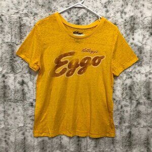 Kellogg's Eggo Short Sleeve T-SHIRT Juniors Size XL Yellow